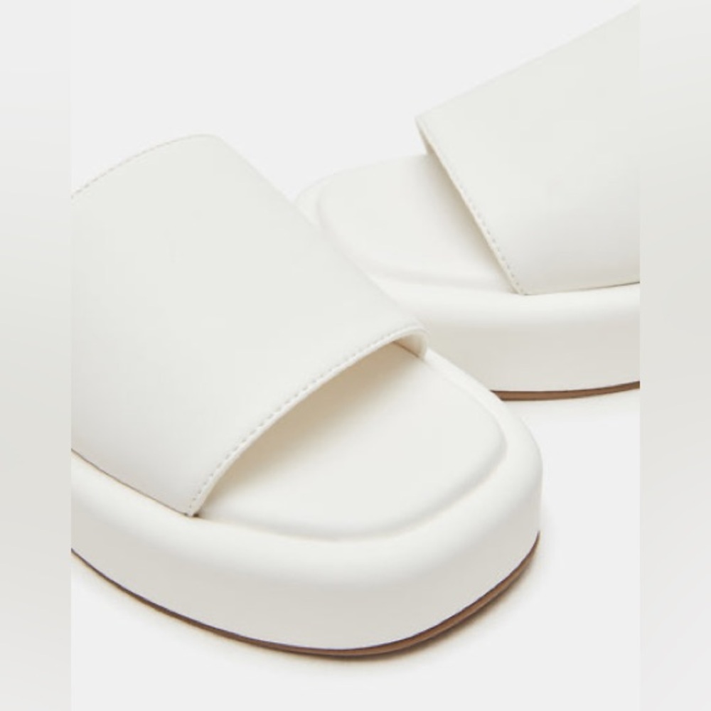Steve Madden White Platform Square Toe Flat Wedge… - image 3